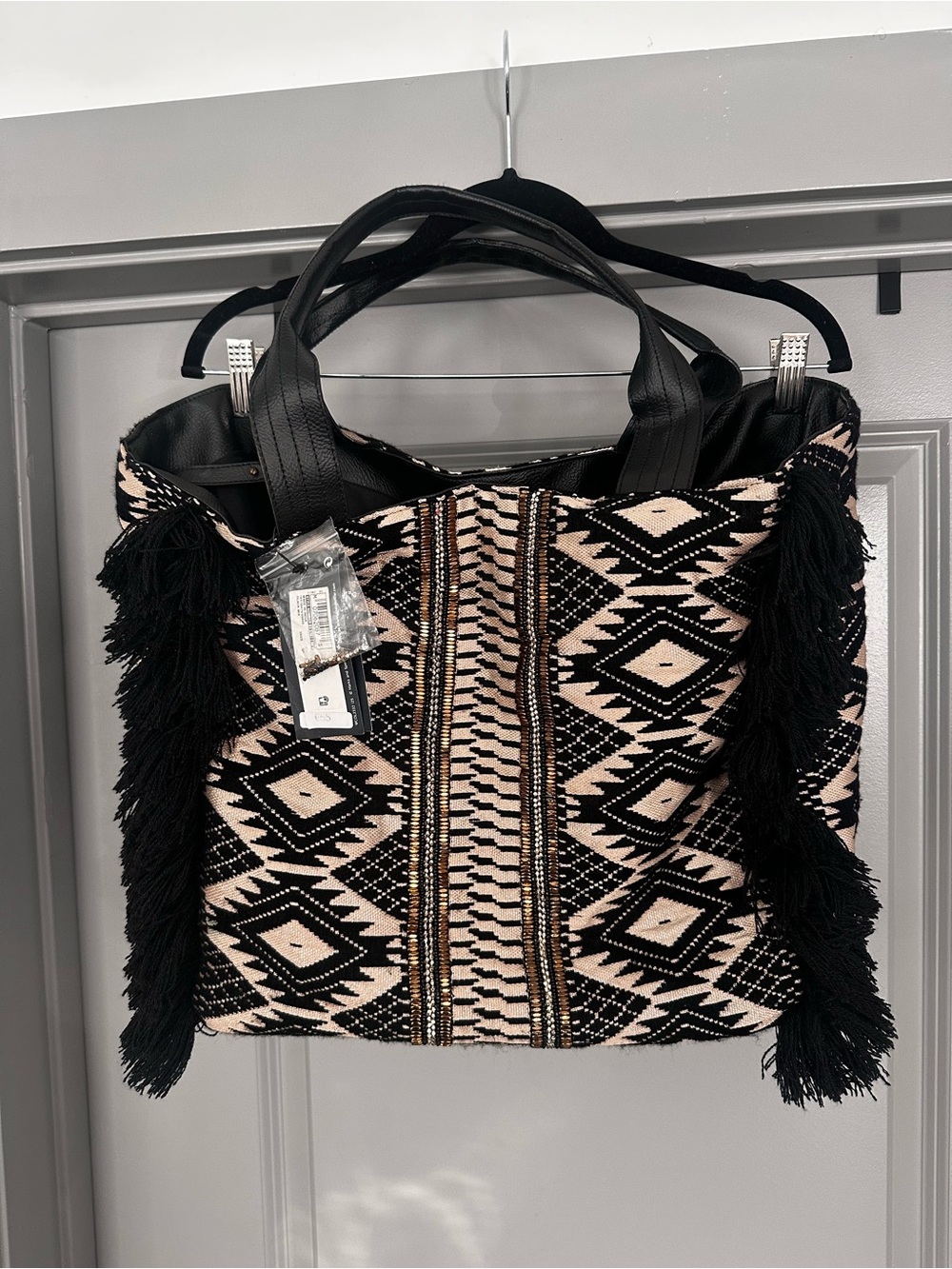 M&S Collection | Woven Fringe Pattern Tote Bag